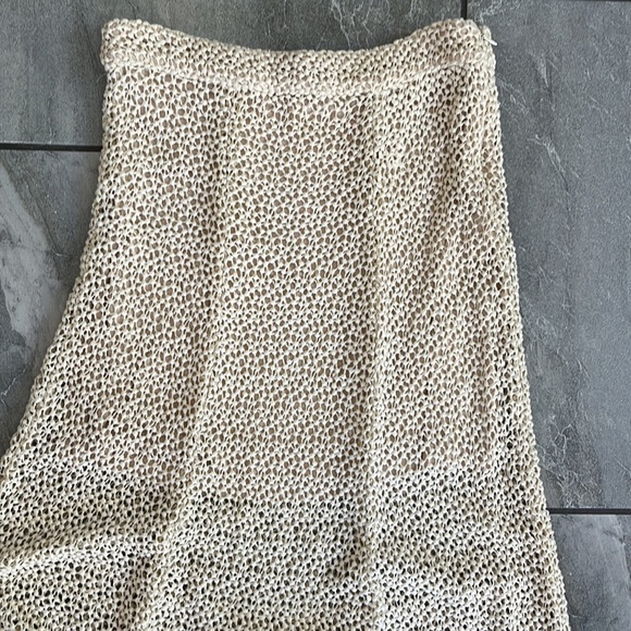 🤍 Free People Mi Amore Maxi Skirt Cream Crochet size 2 Cotton - Picture 5 of 9
